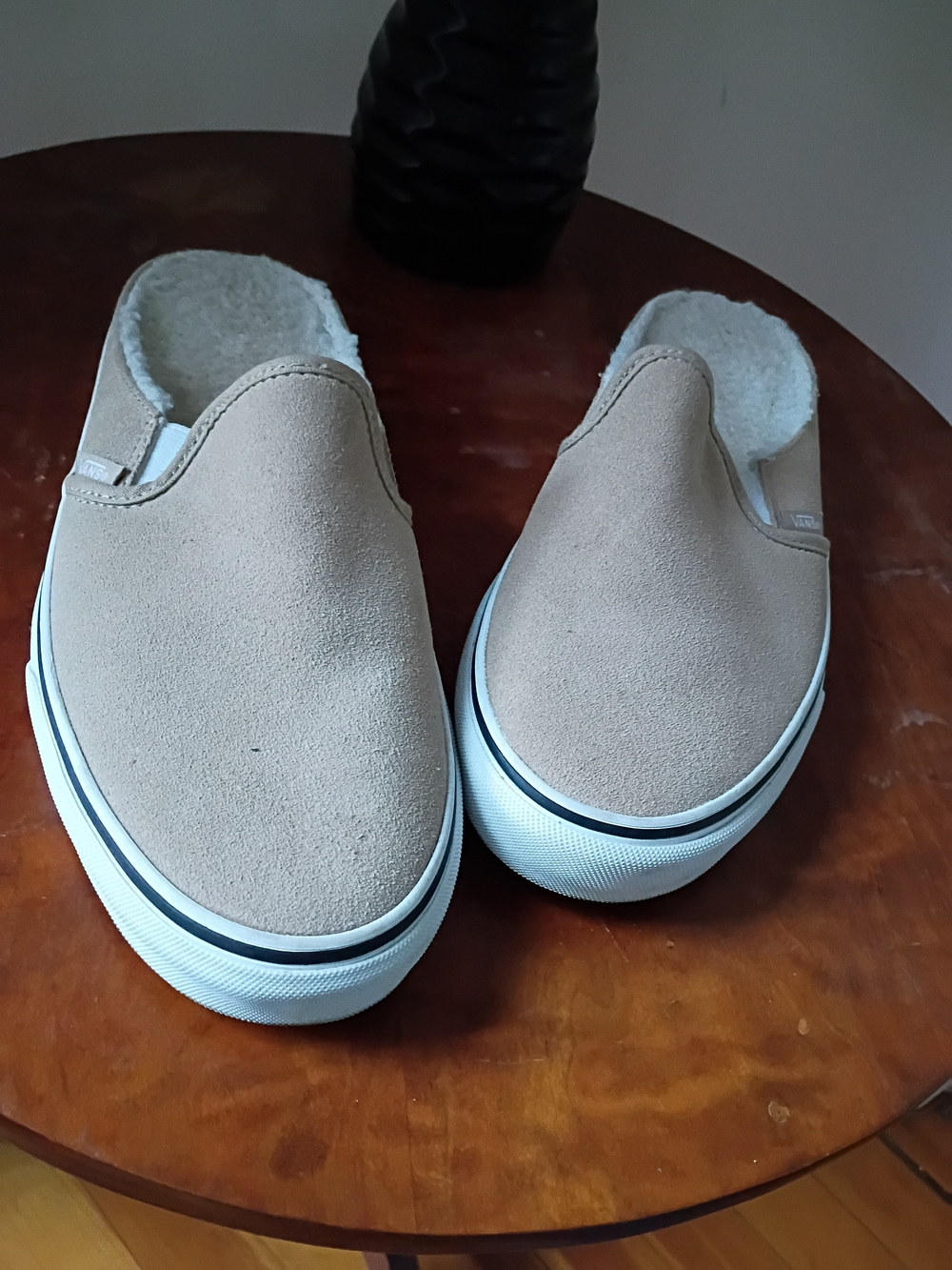 Vans Women's Slip-On Faux Suede Loafers in Taupe